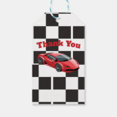 Sportret met auto-opkomst cadeaulabel (Achterkant)