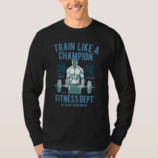 Sportretro-trainen voor buikbouw, zoals een ch t-shirt (Voorkant)