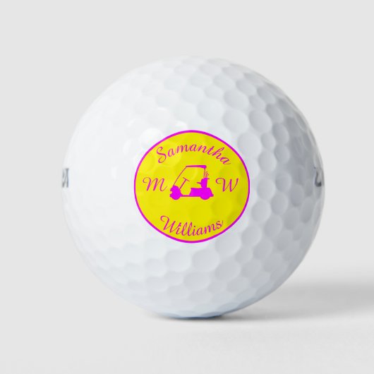 Sportroze Golf Buggy Cart Silhouette Golf Balls Golfballen (Voorkant)