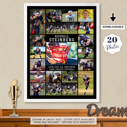 Sports 20 Photo Collage Poster