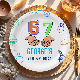 Sports 6 7 Meme Trend Six Seven Birthday Party Papieren Bordje