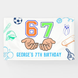 Sports 6 7 Meme Trend Six Seven Birthday Party Spandoek