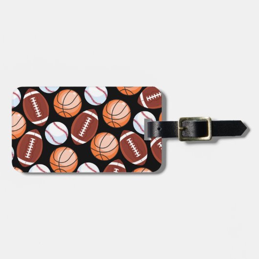 SPORTS Athlete Baseball Football Basketball Design Bagagelabel (Voorkant horizontaal)