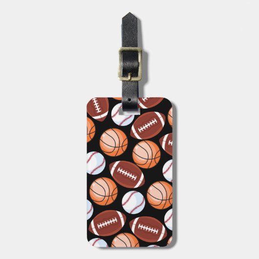 SPORTS Athlete Baseball Football Basketball Design Bagagelabel (Voorkant verticaal)