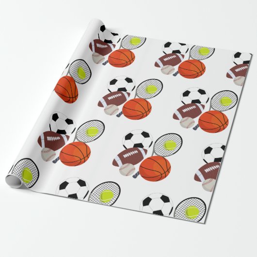 Sports Athletic Balls Cadeaupapier (Uitgerold)
