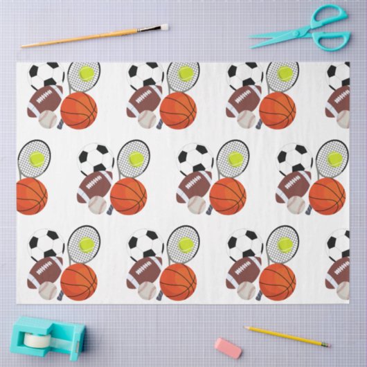 Sports Athletic Balls Tissuepapier (Craft)