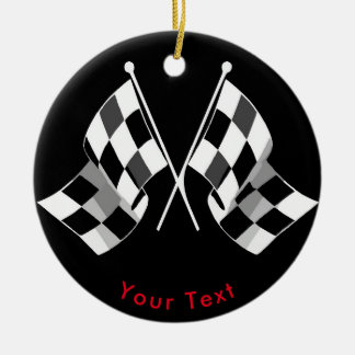 SPORTS Auto Racing Gecodeerde Gecontroleerde Vlagg Keramisch Ornament
