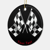 SPORTS Auto Racing Gecodeerde Gecontroleerde Vlagg Keramisch Ornament (Links)