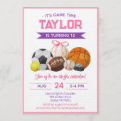 Sports Ball Games Birthday Party Kaart (Voorkant)