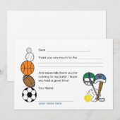 Sports Balls Birthday Party Notitiekaartje (Voorkant / Achterkant)