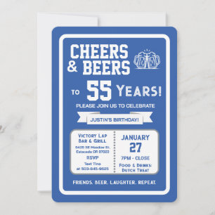 Sports Bar Verjaardags Cheers en Biertjes voor 55 Kaart