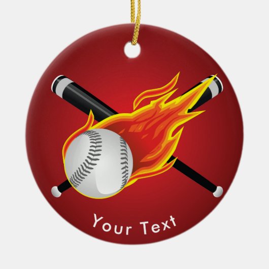 SPORTS Baseball Bats & Flaming Ball Keramisch Ornament (Voorkant)