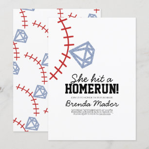 Sports Baseball Homerun Glitter Bruidsfeest  Kaart