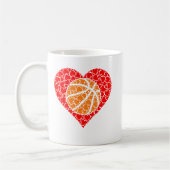 Sports Basketball Ball Red Love Shaped Heart Valen Koffiemok (Links)