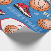 SPORTS Basketball Slam Dunk Fun Athlete Patroon Cadeaupapier (Hoek)