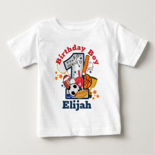 Sports Birthday Boy All Star First Birthday Shirt