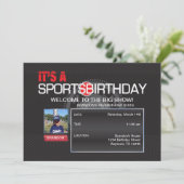 Sports Birthday Fotouitnodiging Kaart (Staand voorkant)