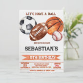 Sports Birthday Kaart (Staand voorkant)