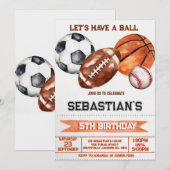 Sports Birthday Kaart (Voorkant / Achterkant)