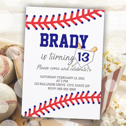 Sports Birthday Party Boy Baseball Thema Kaart