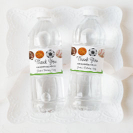 Sports Birthday Party Favor Waterfles Etiket