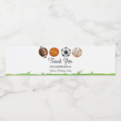 Sports Birthday Party Favor Waterfles Etiket (Enkel label)