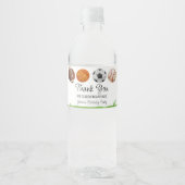 Sports Birthday Party Favor Waterfles Etiket (Voorkant)
