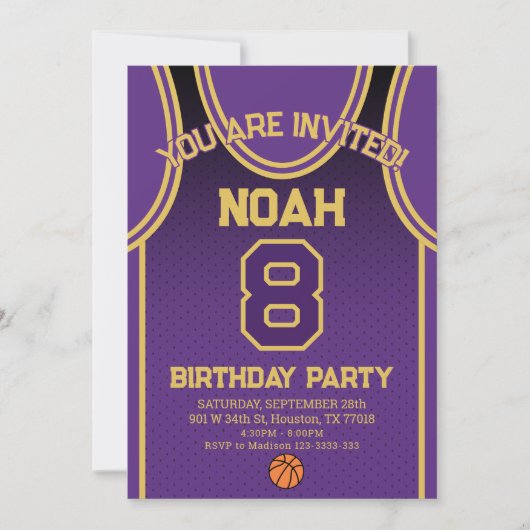 Sports Birthday Party Invitation Kaart (Voorkant)