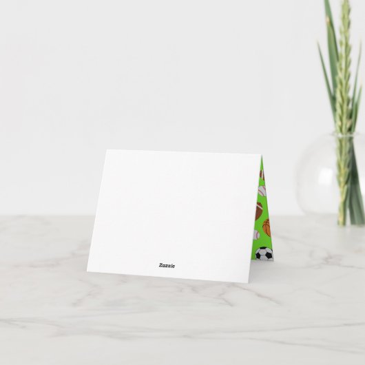 Sports Birthday Party Kids Cute Kaart (Achterkant)