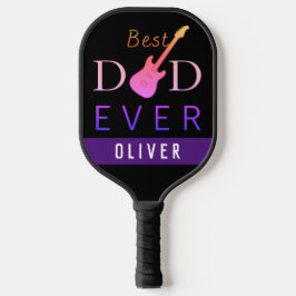 Sports Black Beste pap ooit monogrammen vaderdag Pickleball Paddle