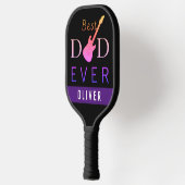 Sports Black Beste pap ooit monogrammen vaderdag Pickleball Paddle (Links)