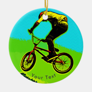SPORTS BMX Bicycle Stunts Keramisch Ornament