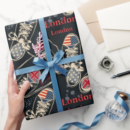 Sports Boots Fashion Pattern  Cadeaupapier (Geschenken)