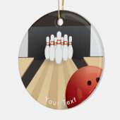 SPORTS Bowling Red Ball Down the Shiny Alley Keramisch Ornament (Links)