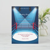 sports boxing birthday invitation kaart (Staand voorkant)
