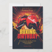sports boxing birthday invitation kaart (Voorkant)
