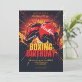 sports boxing birthday invitation kaart (Staand voorkant)