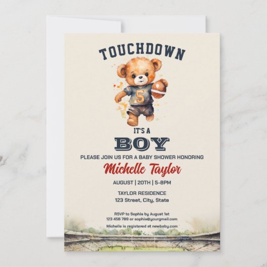Sports Boy Football Het is een Boy Baby shower Bee Kaart (Voorkant)
