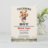 Sports Boy Football Het is een Boy Baby shower Bee Kaart (Staand voorkant)