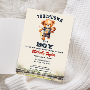 Sports Boy Football Het is een Boy Baby shower Bee Kaart