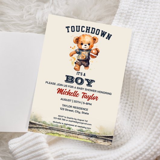 Sports Boy Football Het is een Boy Baby shower Bee Kaart