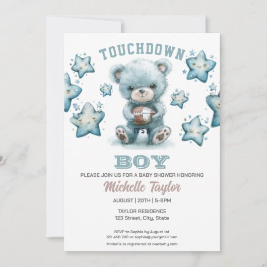 Sports Boy Football Het is een Boy Baby shower Bee Kaart (Voorkant)