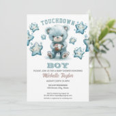 Sports Boy Football Het is een Boy Baby shower Bee Kaart (Staand voorkant)