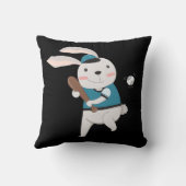 Sports Bunny Rabbit Baseball T-Ball Little League Kussen (Achterkant)