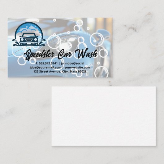 Sports Car | Auto Wash Clean Detailing Visitekaartje (Voorkant / Achterkant)