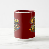 Sports Car Racing Fire Graphic Combo Coffee Mug Mok (Midden)