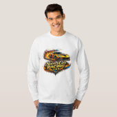 Sports Car Racing Fire Graphic Long Sleeve T-Shirt (Voorkant volledig)