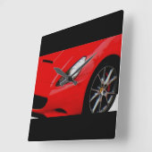 ~Sports Car~ WALLCLOCK, AANPASSEN IT! Vierkante Klok (Hoek)
