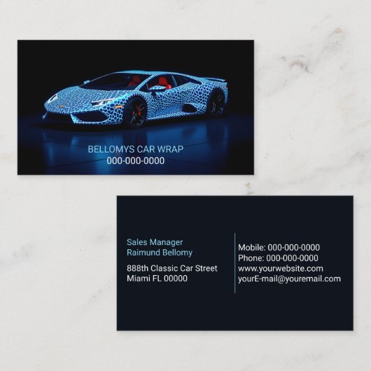 Sports Car Wrap Service Visitekaartje (Voorkant / Achterkant)