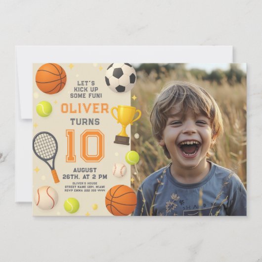 Sports Champion Birthday Party Kaart (Voorkant)